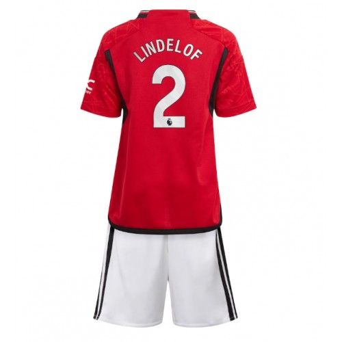 Manchester United Victor Lindelof #2 Domaci Dres za djecu 2023-24 Kratak Rukav (+ Kratke hlače)